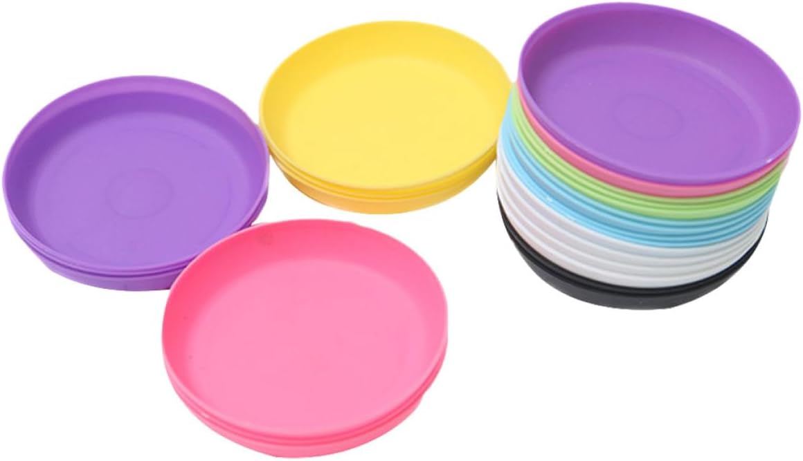 Kunststoff Rund 25 Stück 14cm Bunte Blumentopfplatten Für