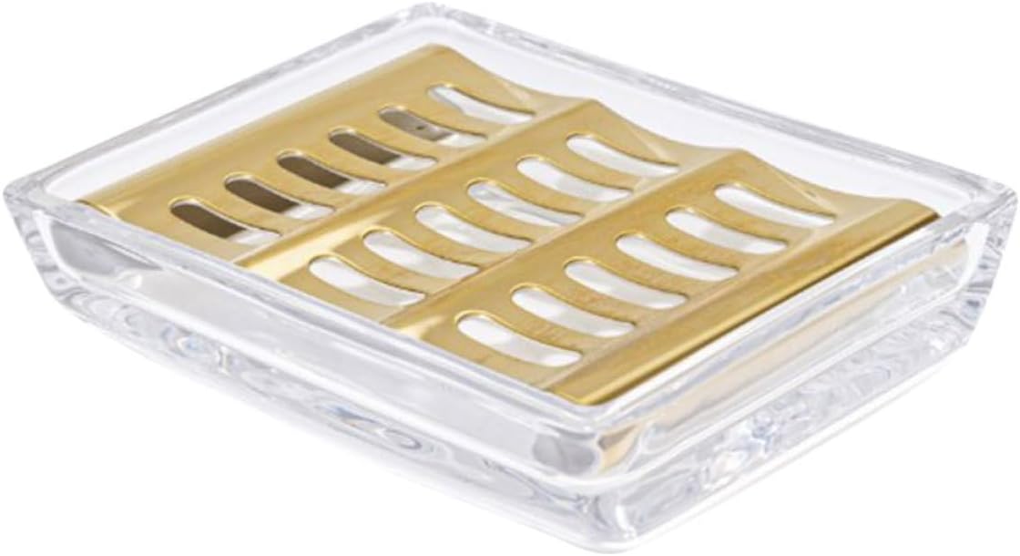 Seifenschale Aus Edelstahl Mit Goldener Abtropfschale
