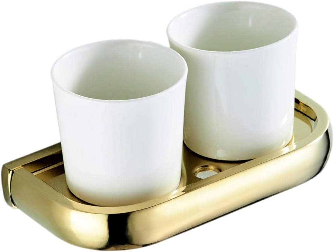 Für Bürsten Und Becher Doppelöffnung Goldfarbenes Messing