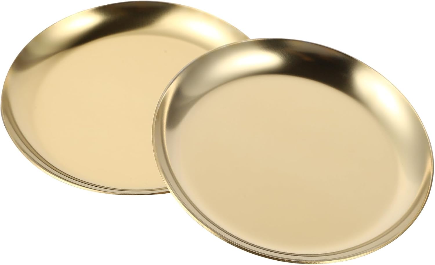 Kleiner Runder Ringhalter Und Tablett Aus Goldfarbenem