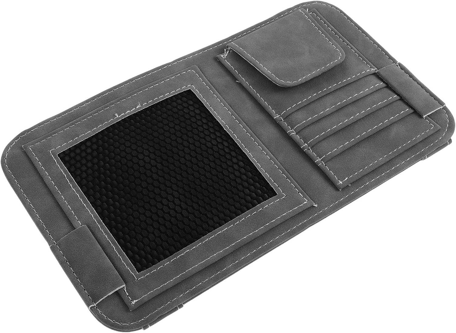 Grauer Auto Organizer Mit Sonnenbrillenhalter Geldschein Und