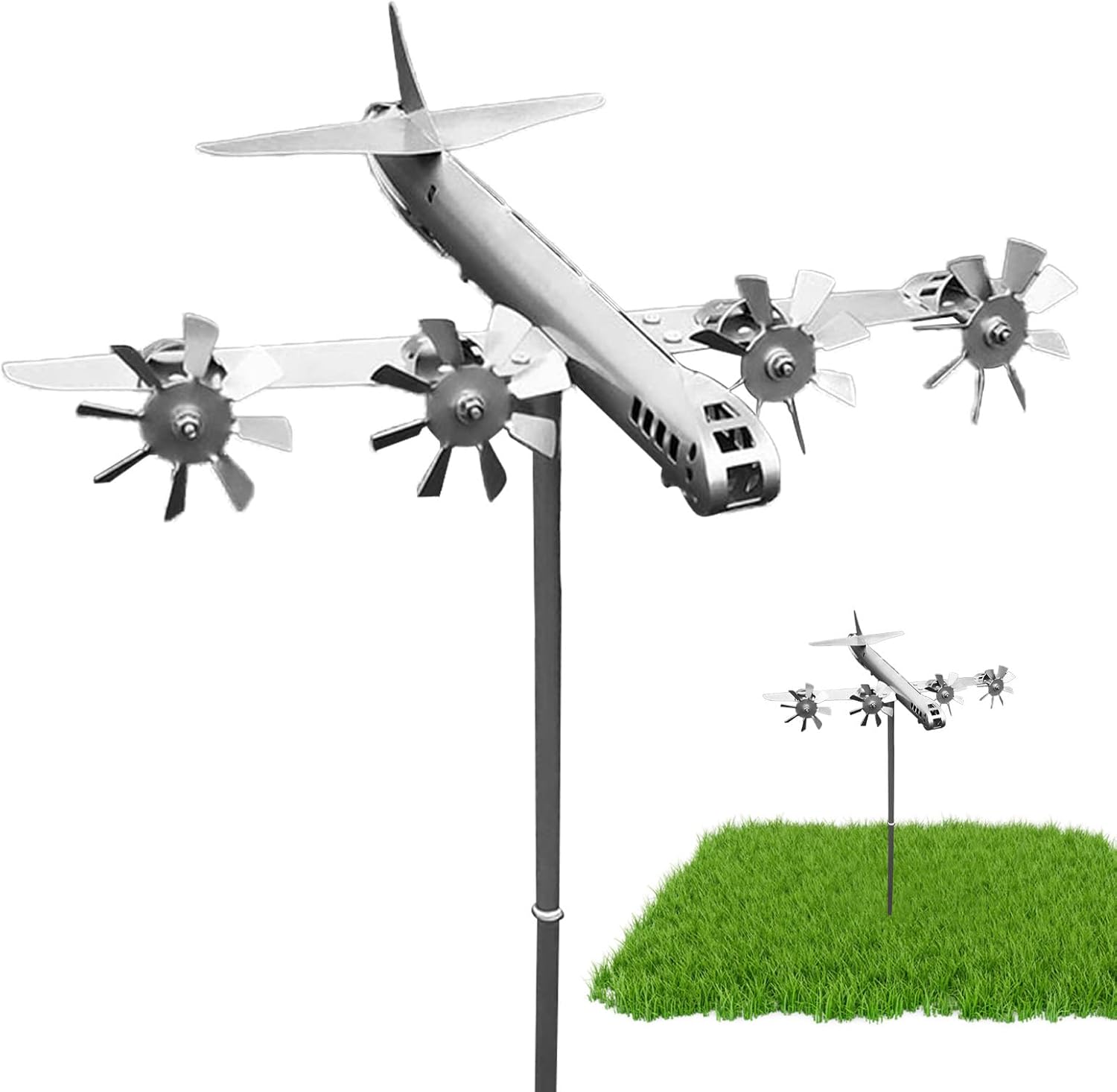Flugzeug 32 X 30 Cm Metal Flugzeug Flach Silberfarben
