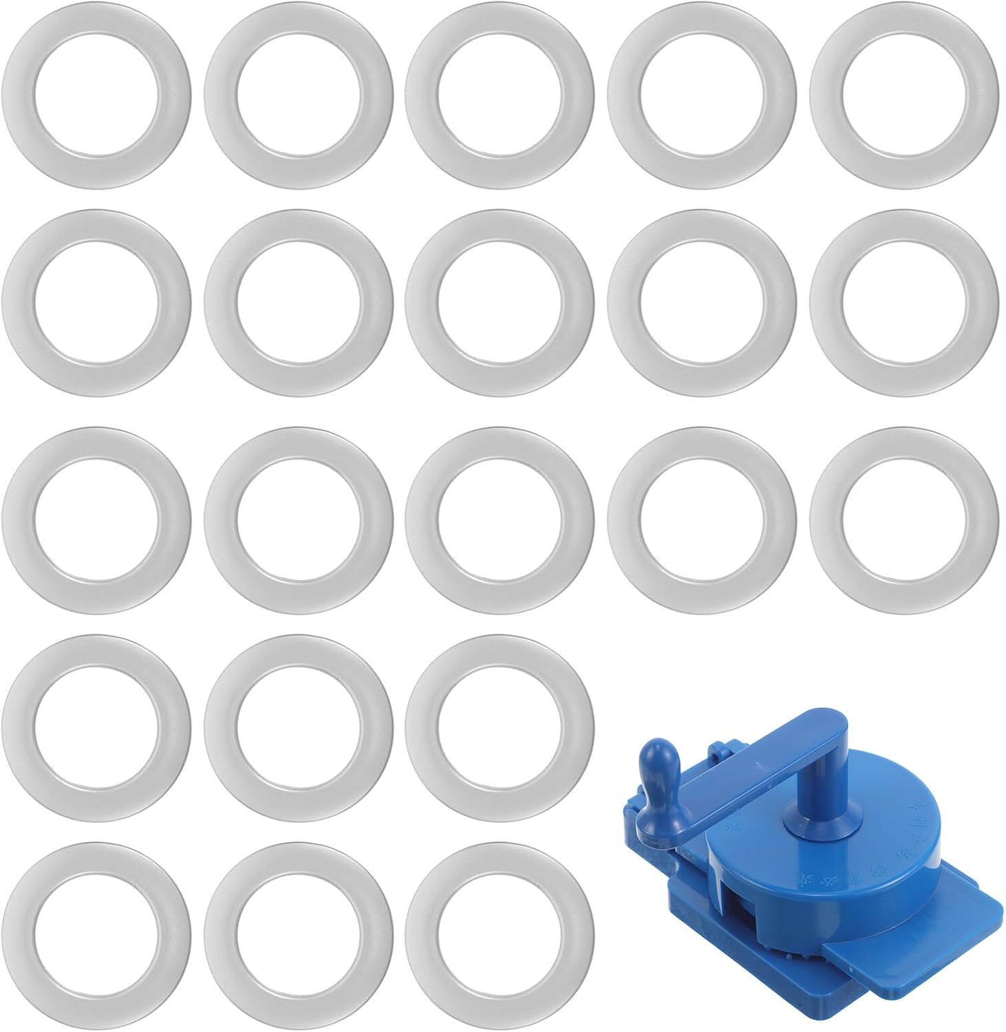 Duschvorhangring Set Aus Silberfarbenem Kunststoff Mit