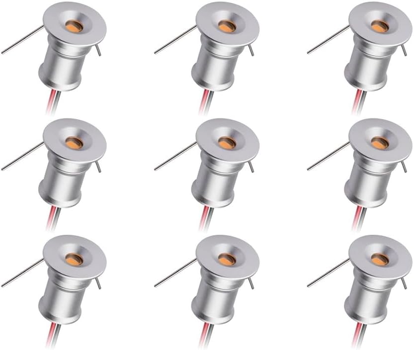 Einbaustrahler 12 V Dc 1 W 3000 K 9er Pack Silbernes Gehäuse