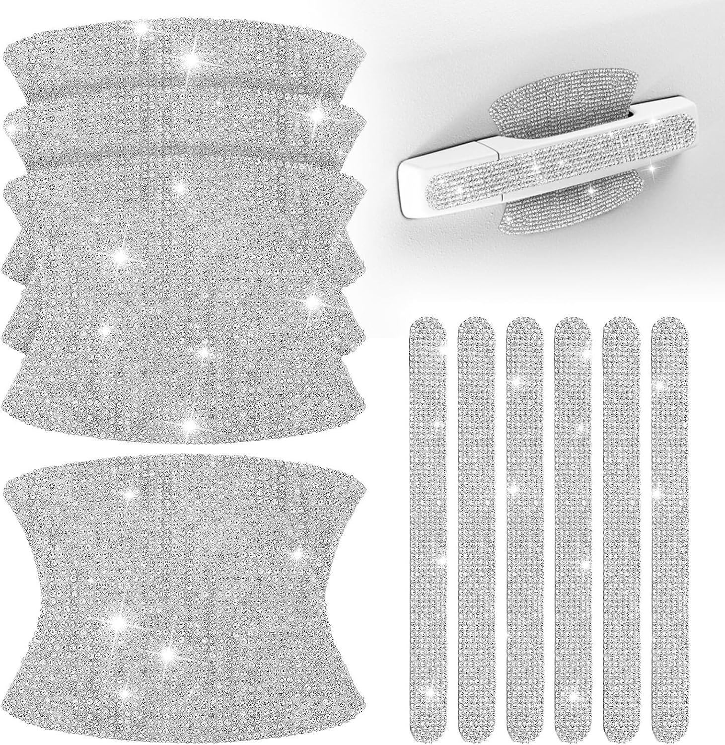 10 Stück Silber Imitations Edelsteine Dekorative Aufkleber
