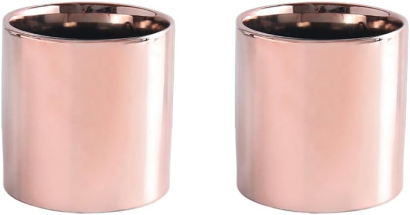 Stück Runde Keramik Blumentöpfe In Roségold Platzsparende
