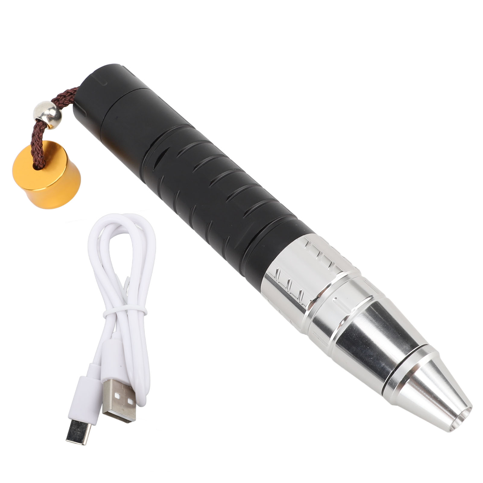 3-in-1-led-taschenlampe (365 Nm) Mit Rückseitigem Schalter Und Usb-anschluss