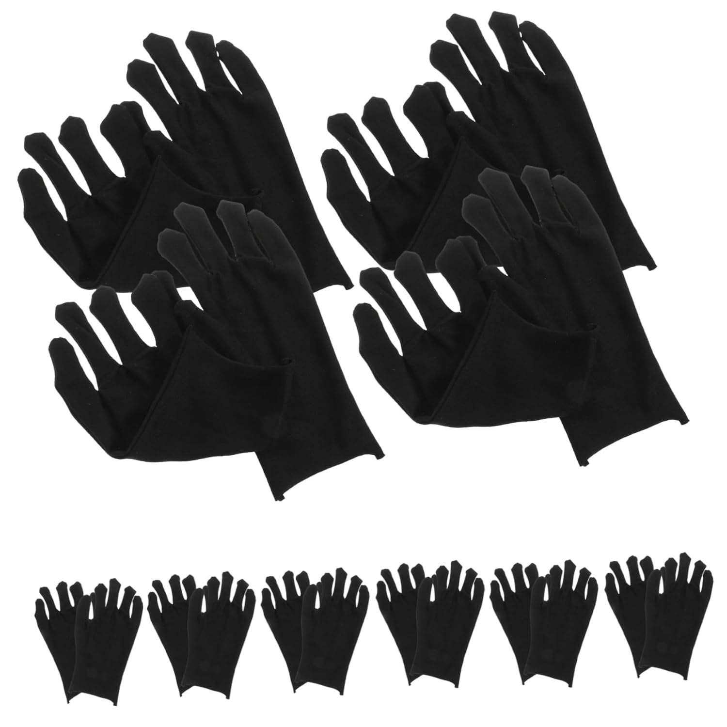 Paar Schwarze Schutzhandschuhe Aus Baumwolle Dicke