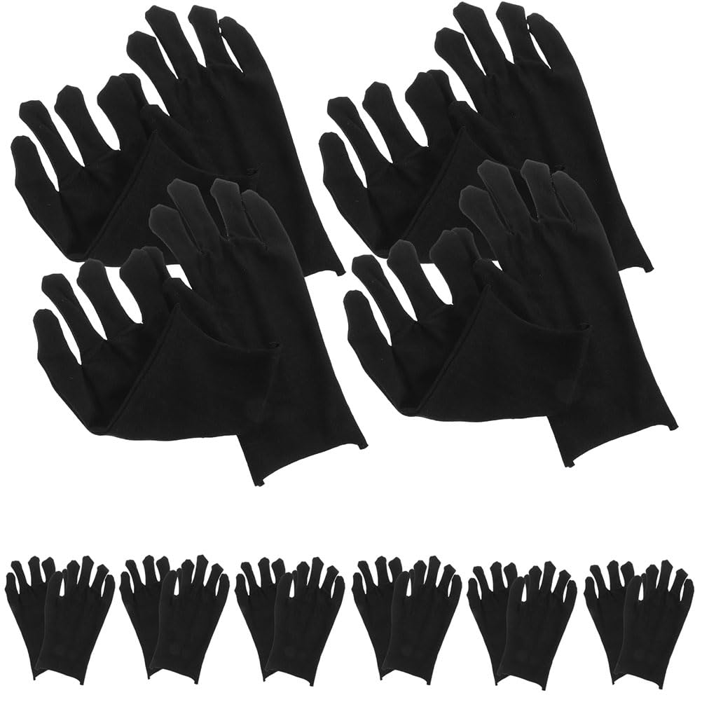 Schwarze Baumwollschutzhandschuhe Für Herren Und Damen