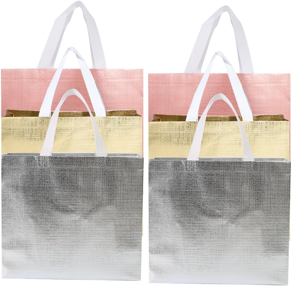 Handtaschen 6 Stück Doppelgriffe Kleine Größe Metallic