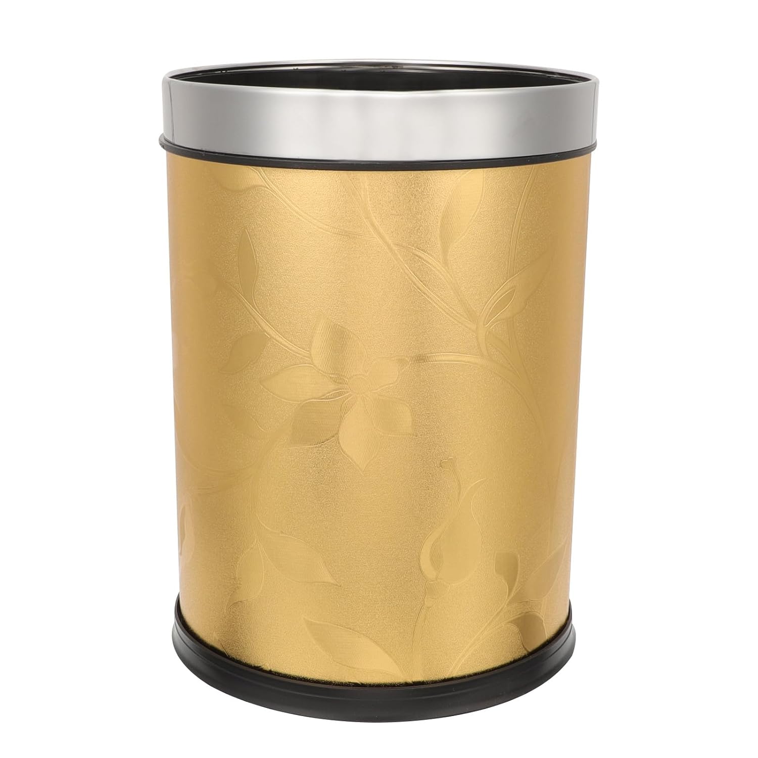 Goldener Mülleimer Aus Edelstahl Und Leder Mit Dicker