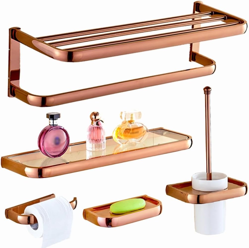 Set Aus Kupfer Und Roségold Fürs Badezimmer