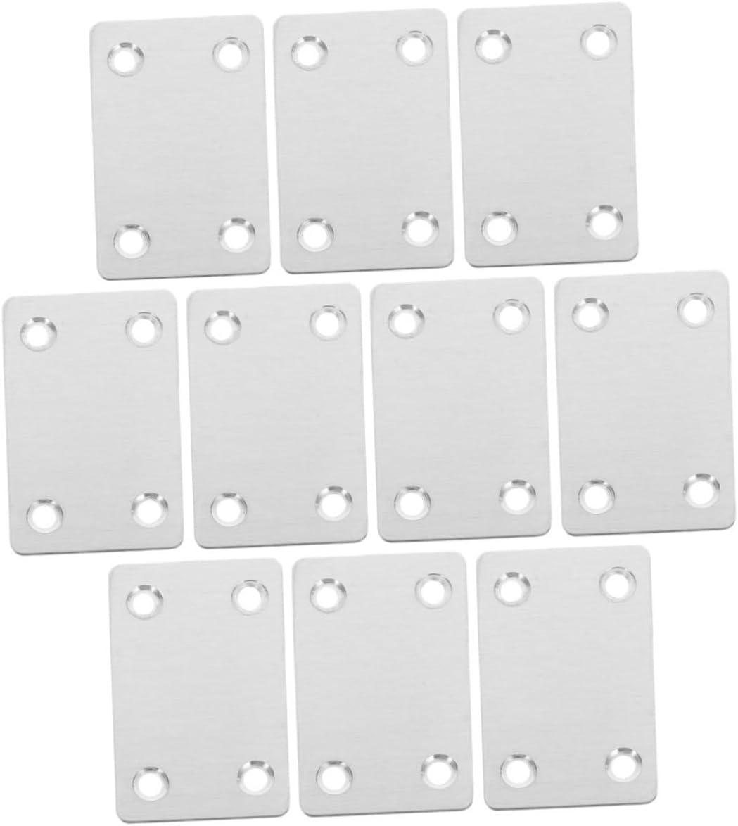 Stück Möbelverbinder Flache Gerade Edelstahlplatten Schwarze