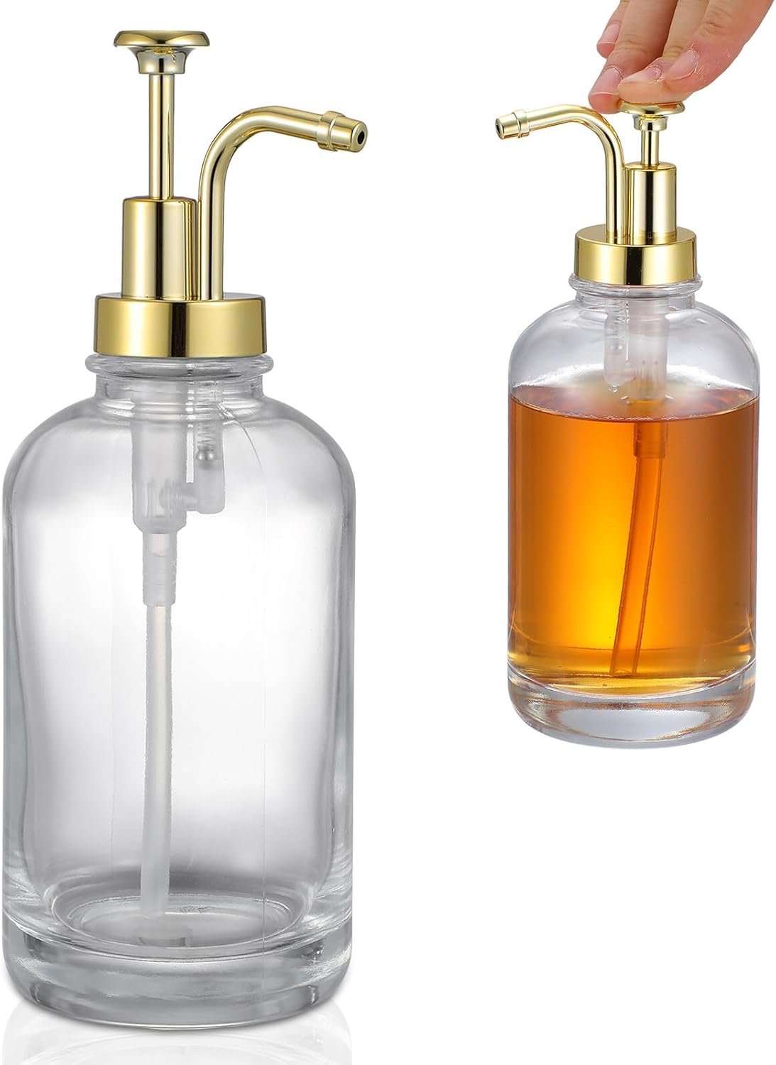 Glas Seifen Und Lotionspender Mit Goldenem Pumpdeckel