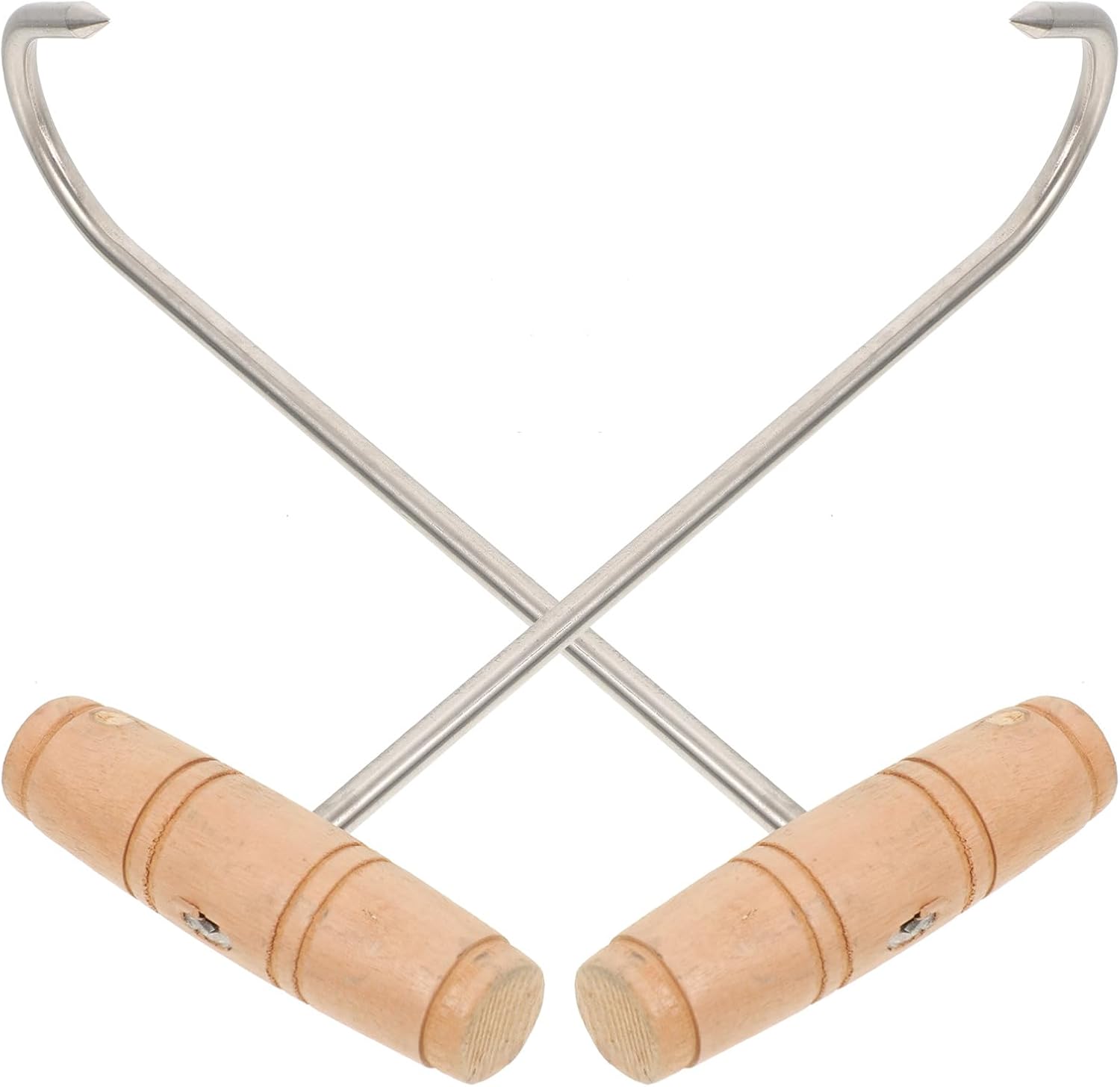 Fleischwenderhaken Aus Edelstahl 2 Stück Mit T Griff 28cm