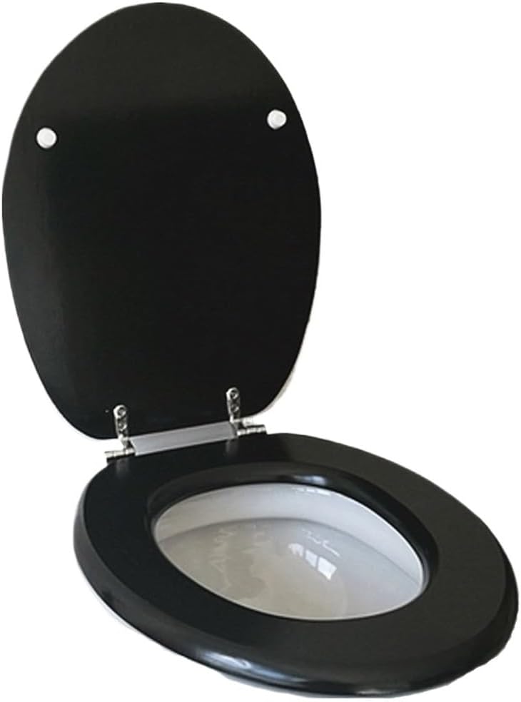 Schwarzer Wc Sitz Dicke Massivholzplatte Absenkautomatik