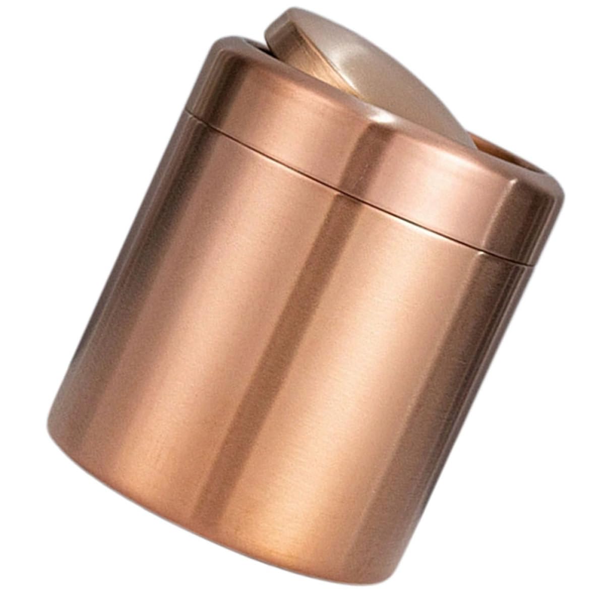 Mülleimer Aus Edelstahl Mit Schwingdeckel Kaffeefarbener