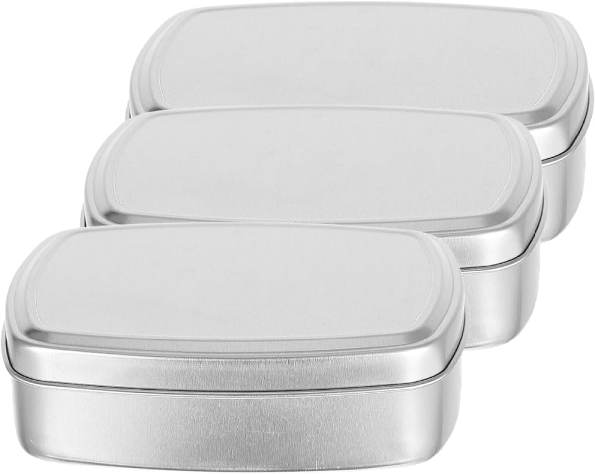 3 Rechteckige Aluminiumdosen Für Seife Und Süßigkeiten 150