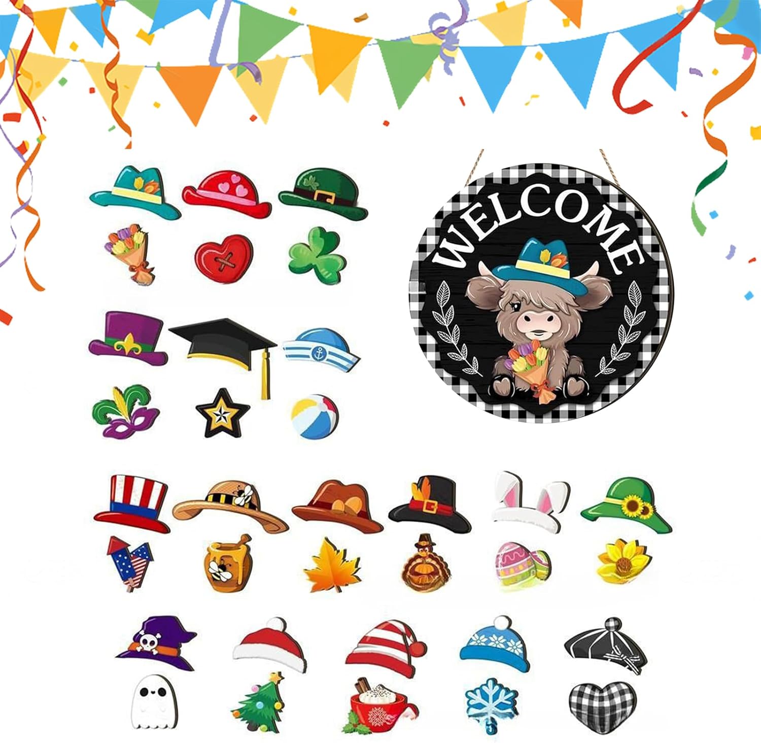 Für Haupttür Magnetisches Schild Mit Puppe Für Saisonale