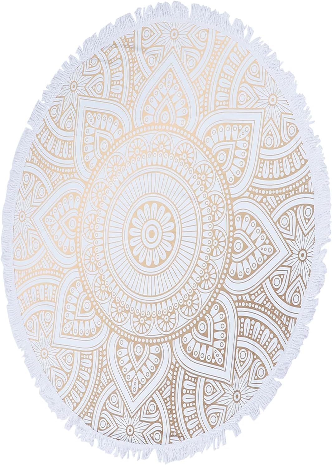 Rundes Mikrofaser Strandtuch Mit Mandala Motiv Und Fransen