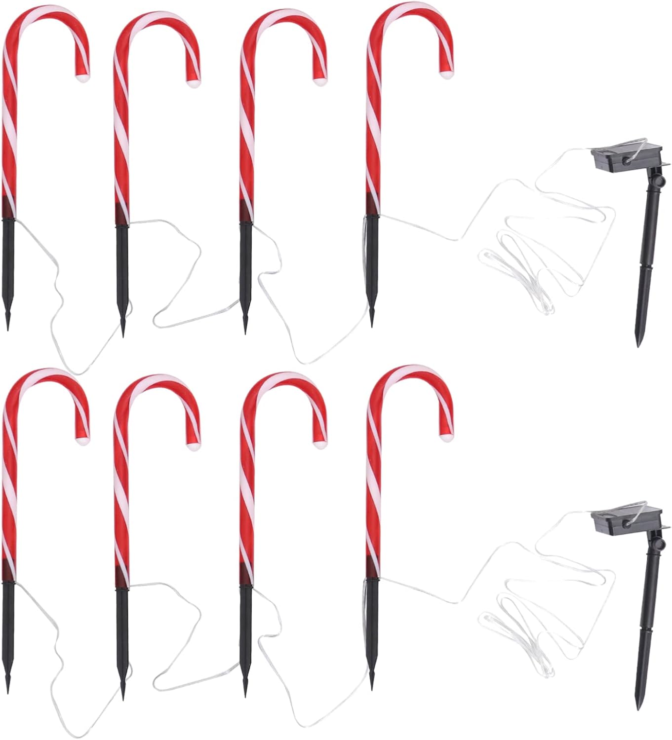 Stücke Weinachts Zuckerstangen Lichter Weinachtsdeko Led