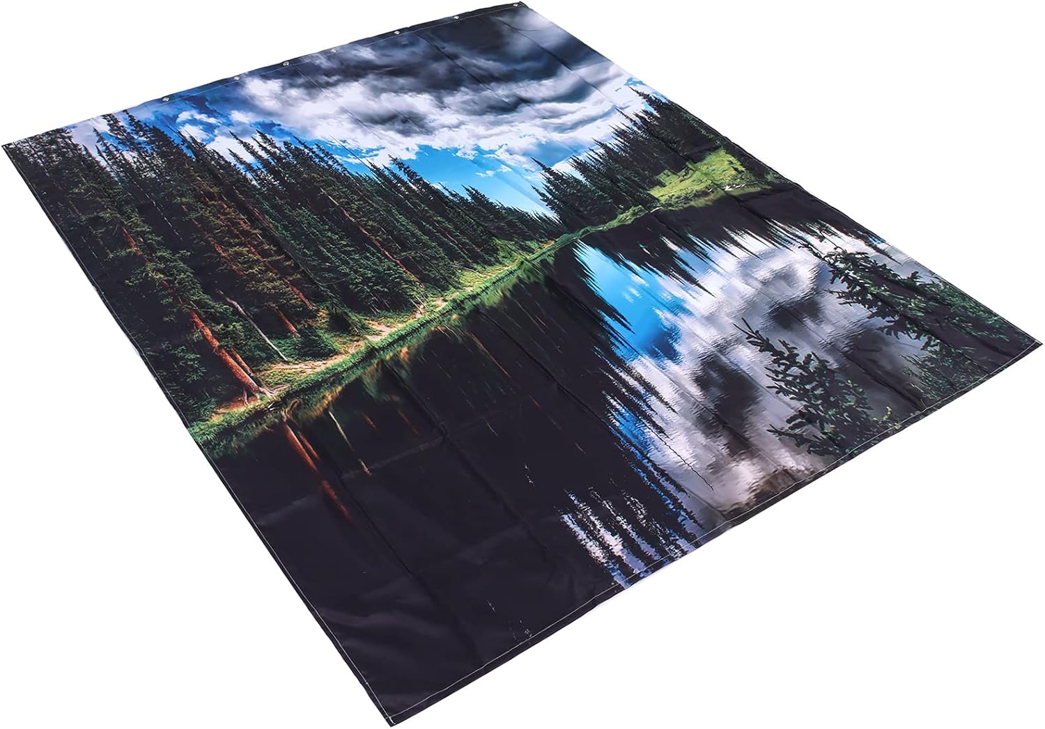 Wasserdichter Duschvorhang Hochauflösender Druck Mit Ringen