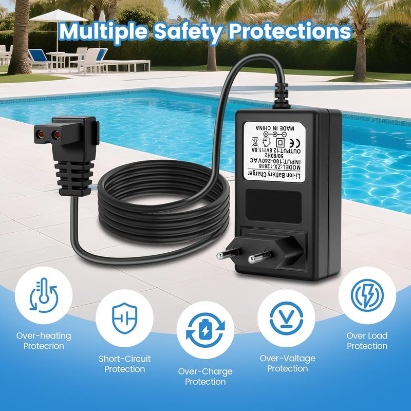 12,6-v-ladeadapter Kompatibel Mit Aiper Seagull Se 600 1000 1500 P1111 Pilot H1 Poolrobotern, 1,5 M Ladekabel Für Aiper Poolroboter, Netzteil Für Staubsauger