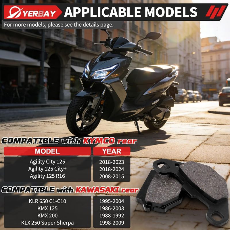 Hintere Bremsbeläge Für Kymco Agility City 125 (2018–2021) / Agility 125 R16 (2008–2015)