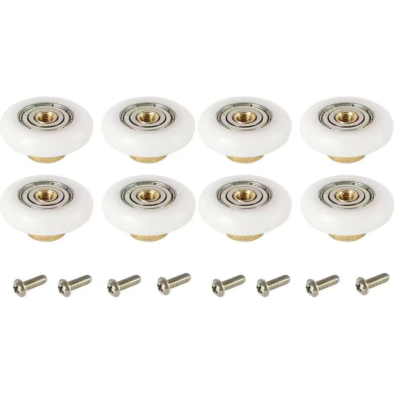 Set Mit 8 Duschkabinenrollen Aus Edelstahl, 19 Mm Durchmesser