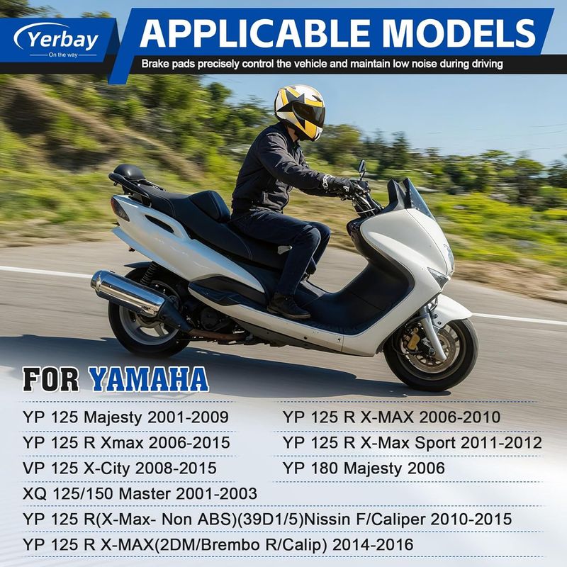 Hinterradbremsbeläge Für Yamaha Yp 125 Majesty 2001-2009 / Yp 125 R Xmax 2006-2015 / Vp 125 X-city 2008-2015