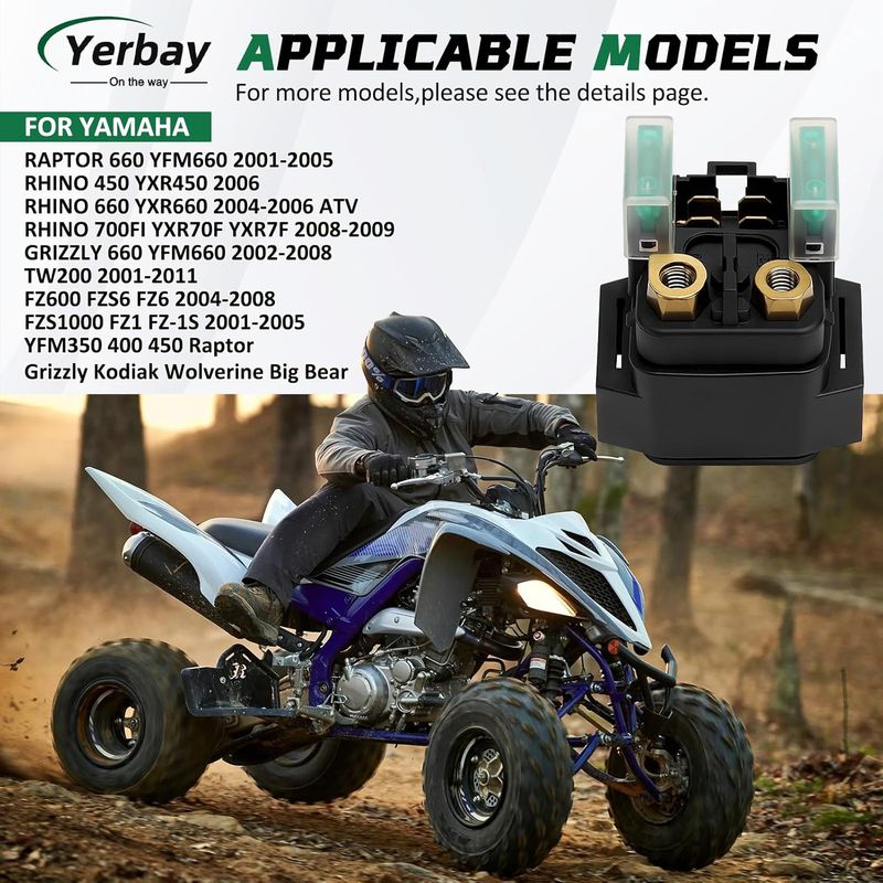 Anlasserrelais Für Yamaha Rhino 660 Yxr660 (2004–2006), Rhino 450 Yxr450 (2006), Tw200 (2001–2011), Fz600 Fzs6 Fz6 (2004–2008), Fzs1000 Fz1 Fz-1s (2001–2005) Und Vk10l Professional (2006–2008)