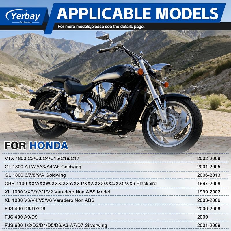 Bremsbelagsatz (vorne/hinten) Für Honda Vtx1800 (alle Modelle, 2002–2013), Gl1800 Goldwing (alle Modelle, 2001–2016), Fjs 400 D6/d7/d8 (2006–2008) Und Fjs 400 A9/d9 (ab 2009)
