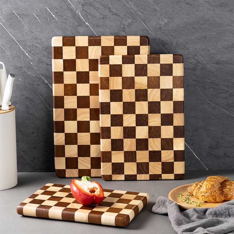 Robustes Schneidebrett Aus Akazien-/gummibaumholz Für Die Küche, Klappbares Servierbrett Für Fleisch, Brot Und Obst, Rechteckiges Schneidebrett (30 X 20 X 2 Cm)