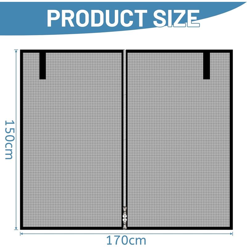 Lalago 174 X 150 Cm Magnetisches Heckklappen-moskitonetz, Sonnenschutz-netz Mit Uv-schutz, Schwarzes Moskitonetz Für Suvs, Mpvs, Vans, Wohnmobile, Wohnwagen Und Den Außenbereich