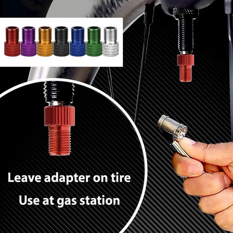 Fahrradventiladapter, 7-teiliger Adapter Von Presta-ventil Auf Schrader-ventil Für Fahrradpumpen, Fahrradventiladapter Für Rennräder Mit Fixie-getriebe
