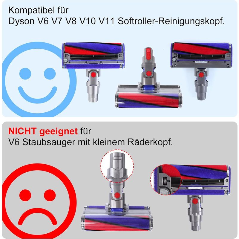 Ersatz-sohlenplatte, Rad, Achsen Und Filzstreifen Für Die Weiche Reinigungsdüse Von Dyson V6, V7, V8, V10 Und V11 (vorderrad)
