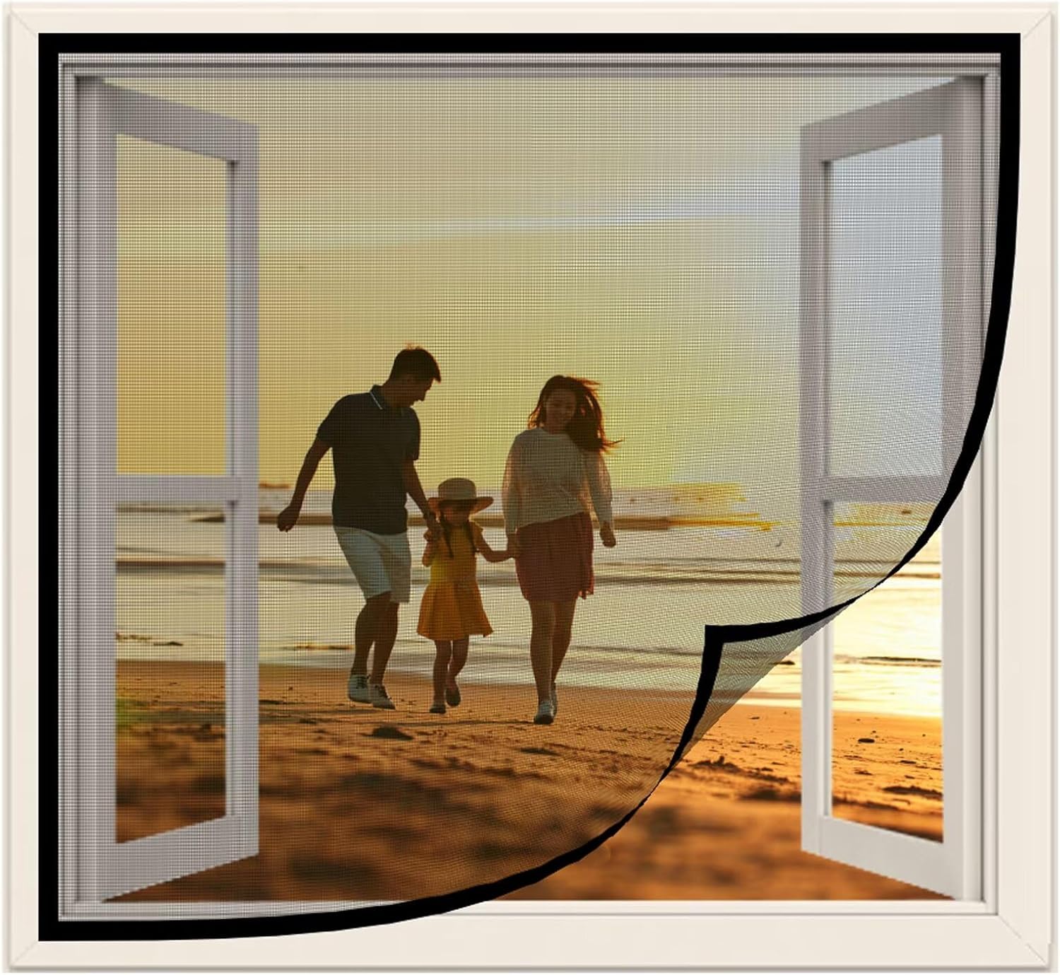 60 X 90 Cm Großes Moskitonetz Für Dachfenster, Kein Bohren Erforderlich, Insektenschutz, Insektenschutzgitter Mit Starkem Klettverschluss, Einfache Montage Ohne Bohren, Schwarz