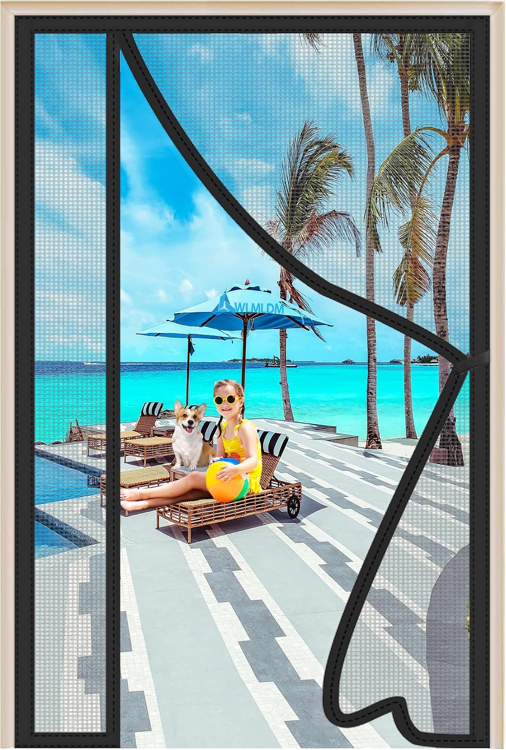 Schwarzes Moskitonetz Für Fenster, 250 X 215 Cm, Magnetisch, Ohne Bohren, Für Schiebetüren, Faltbar, Freihändig Bedienbar, Einfach Zu Montieren