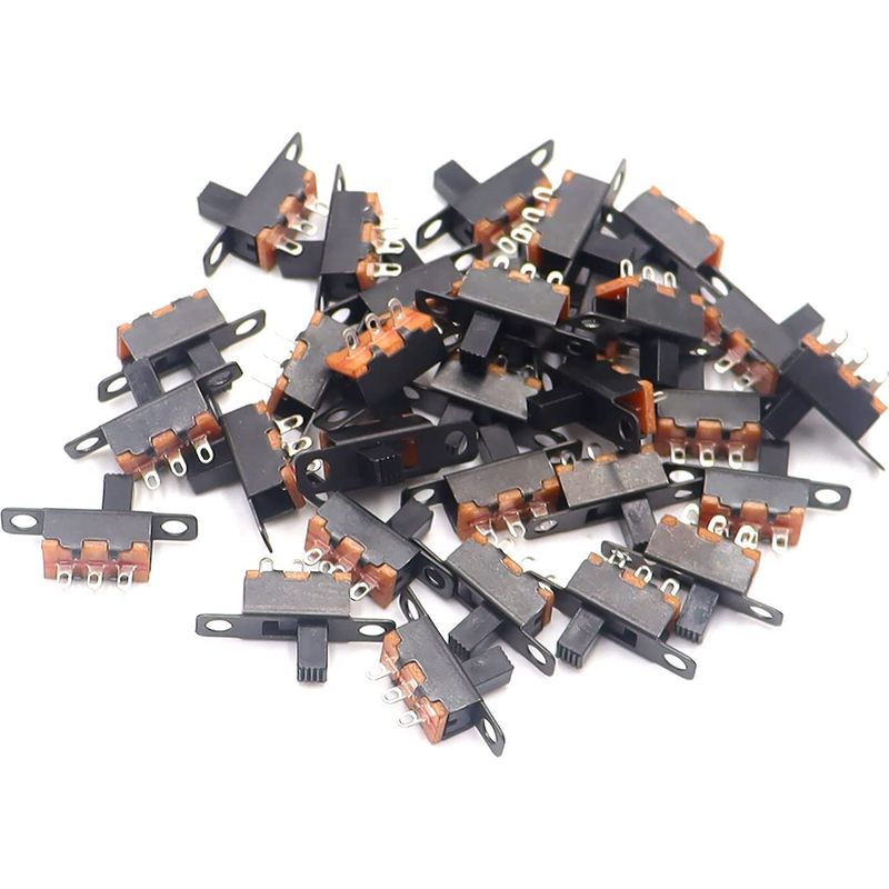 Gebildet 50 Stück Mini Spdt Wippschalter Schiebeschalter 0,5 A 50 V Dc 3-polig 2-positionen, Ein-/ausschalter Für Frontplatten, Mikro-miniatur-rastschalter Ss-12f15