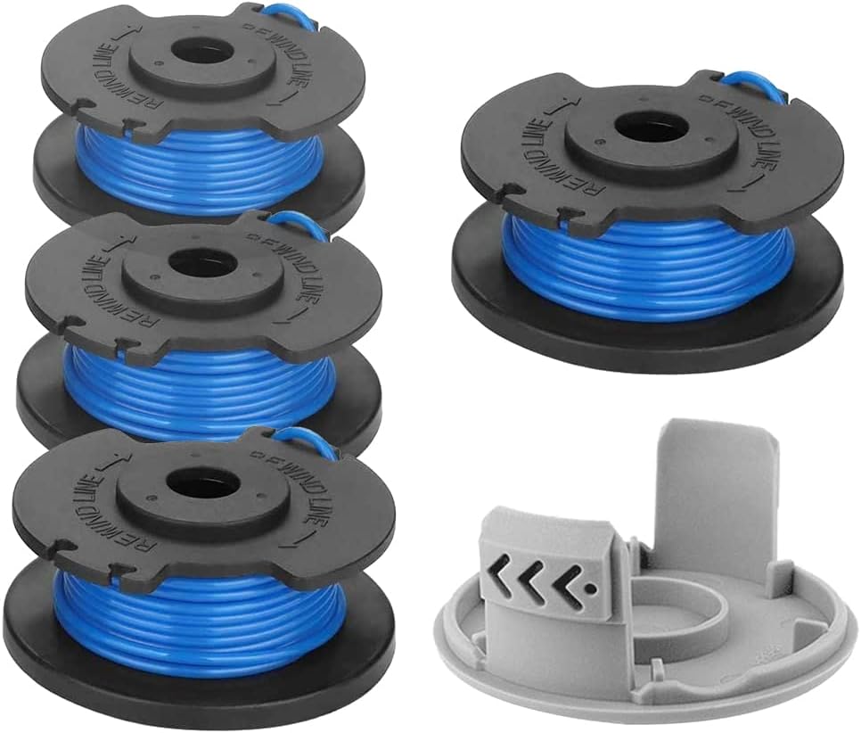Packung Mit 4 Spulen + 1 Kappe Für Ryobi One+ Freischneider – Rac124 1,6 Mm Faden, Kompatibel Mit Den 18-v-, 24-v- Und 40-v-modellen Rlt2925, Rlt1825 Und Olt1832