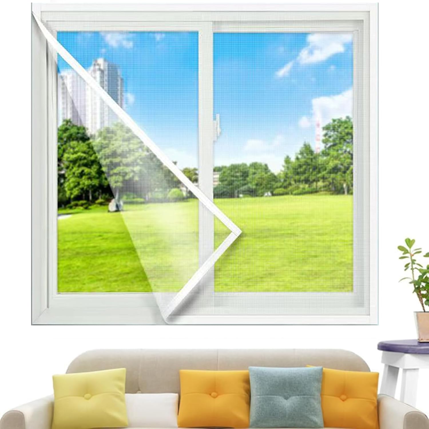 190x190cm Fenster-moskitonetz, Insektenschutzgitter Zum Selbstschneiden