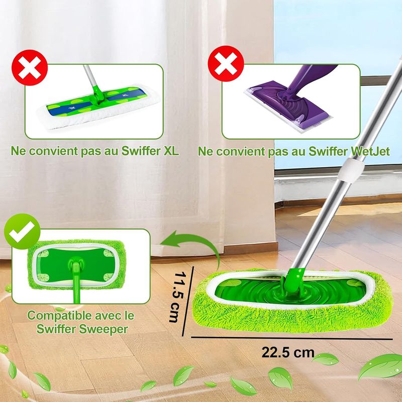 10 Wiederverwendbare Tücher Für Swiffer Sweeper, Waschbare Mikrofaser-ersatzwischtücher, Nass- Und Trockenwischmopp Aus Mikrofaser, Geeignet Für Alle Bodenarten
