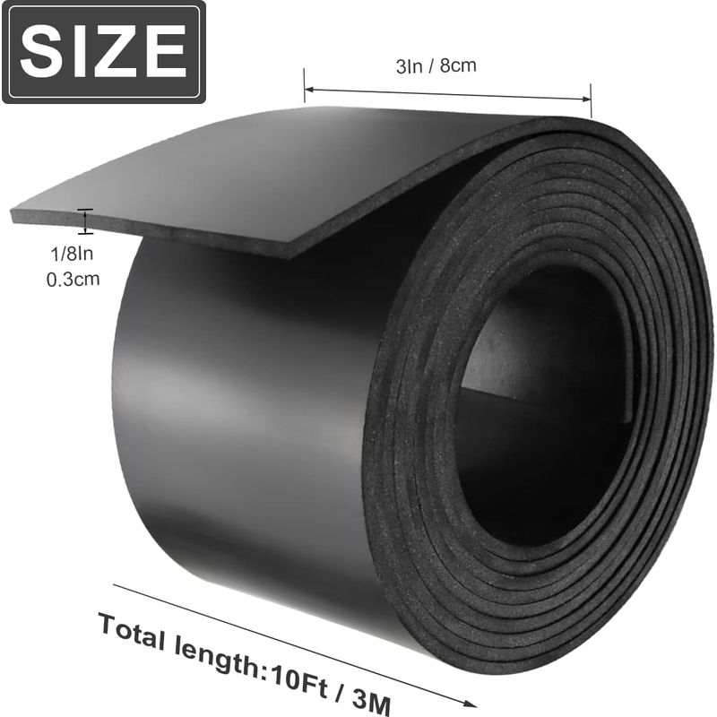 Vollgummirolle – Rutschfest, Vibrationsdämpfend, Isolierend – 80 Mm X 3 Mm X 3 M