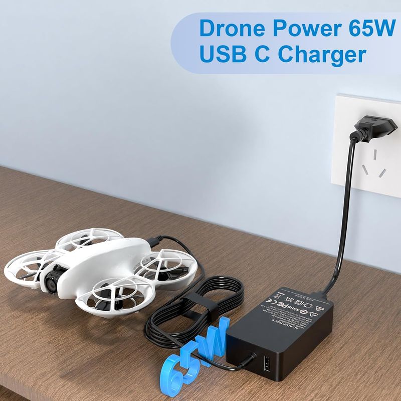 65-w-usb-c-netzteil Für Drohnen, Kompatibel Mit Dji Mavic 3/3 Pro/3 Cine/3 Classic, Mini 4k/4 Pro/3/3 Pro/2/2se, Neo, Avata 1/2, Air 3/3s, Rc Rs Rsc Goggles Adapter-ladegerät