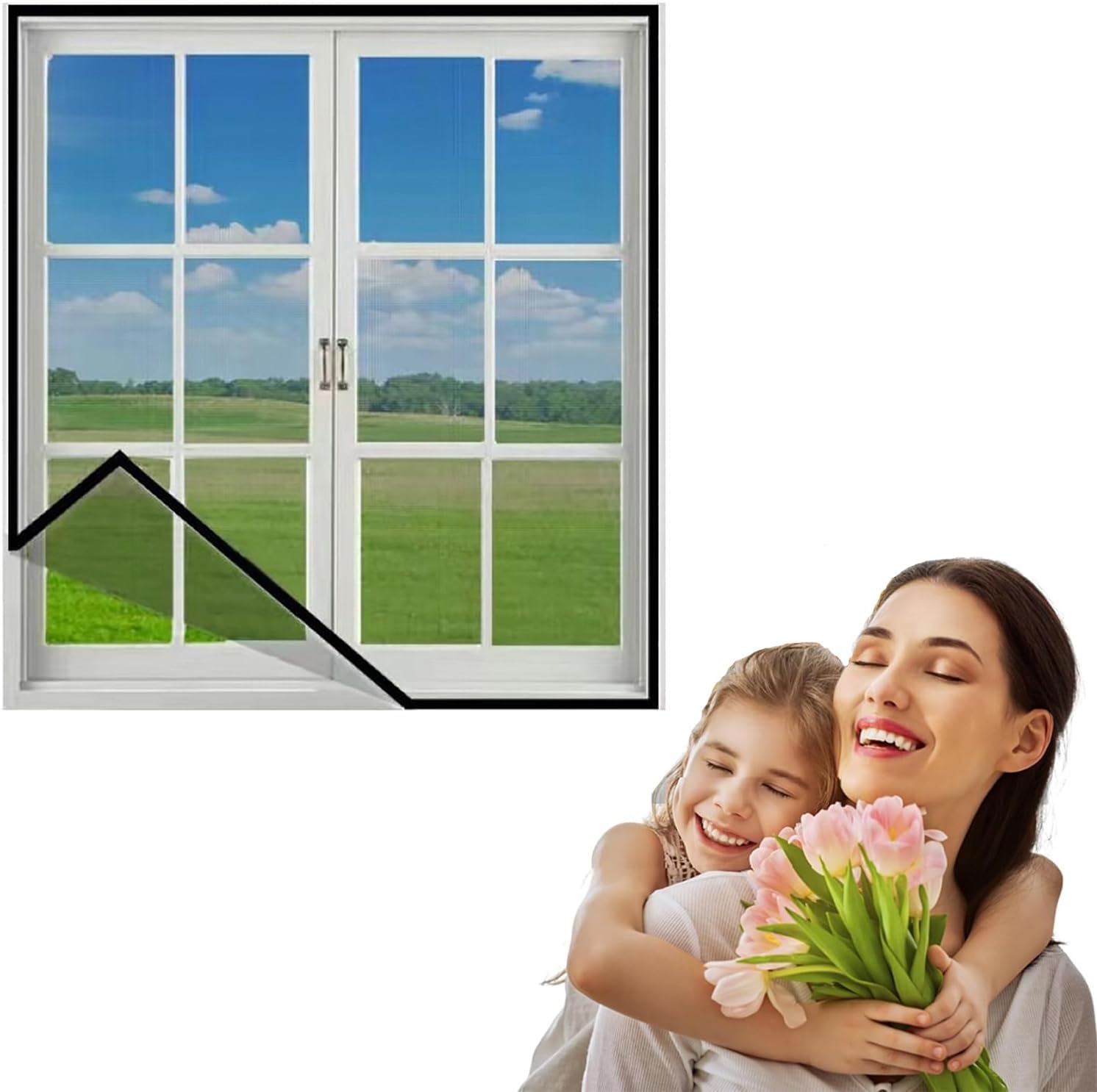 Fenster-moskitonetz – 70 X 115 Cm – Universalgröße – Transparent Und Waschbar – Schutz Vor Mücken Und Insekten