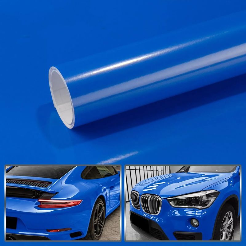 300 Cm X 30 Cm Glänzende Auto-wrap-aufkleberfolie, Selbstklebende Schutzfolie Für Auto, Motorrad, Fahrrad (dunkelblau, 30 Cm X 150 Cm)
