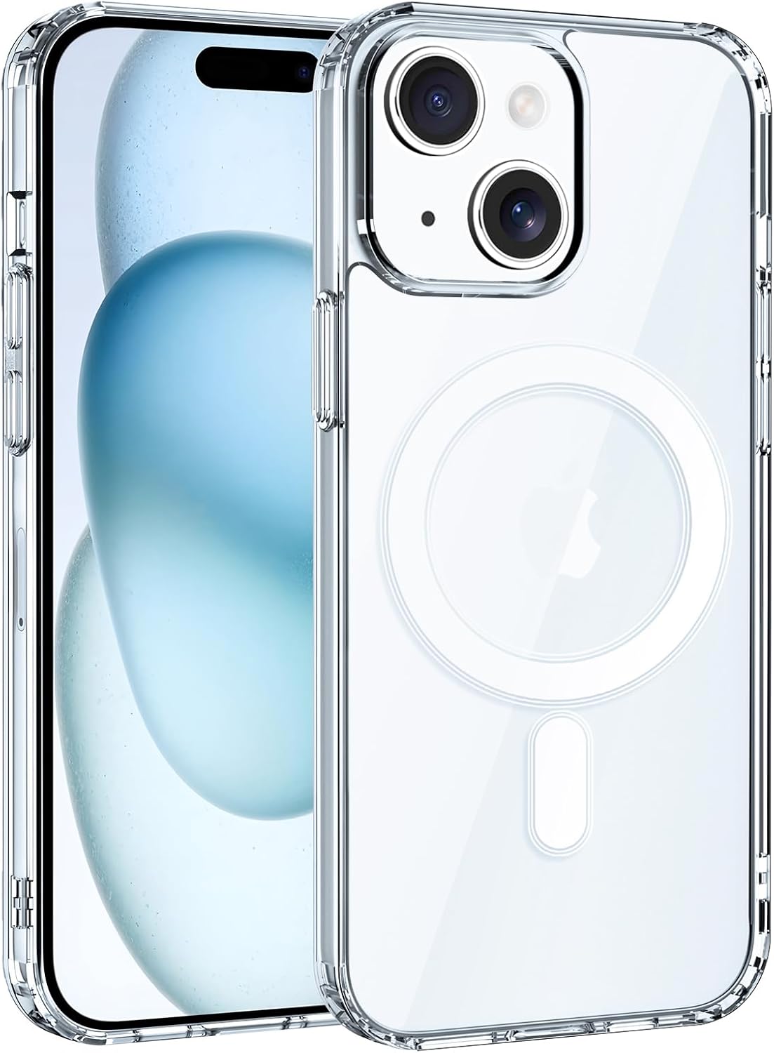 Magnetische Hülle Für Iphone 15 (6,1 Zoll), Kompatibel Mit Magsafe, Stoßfeste Tpu-bumper-hülle, Vergilbungsbeständig, Kratzfeste Rückseite, Verbesserter Linsenschutz, Transparent