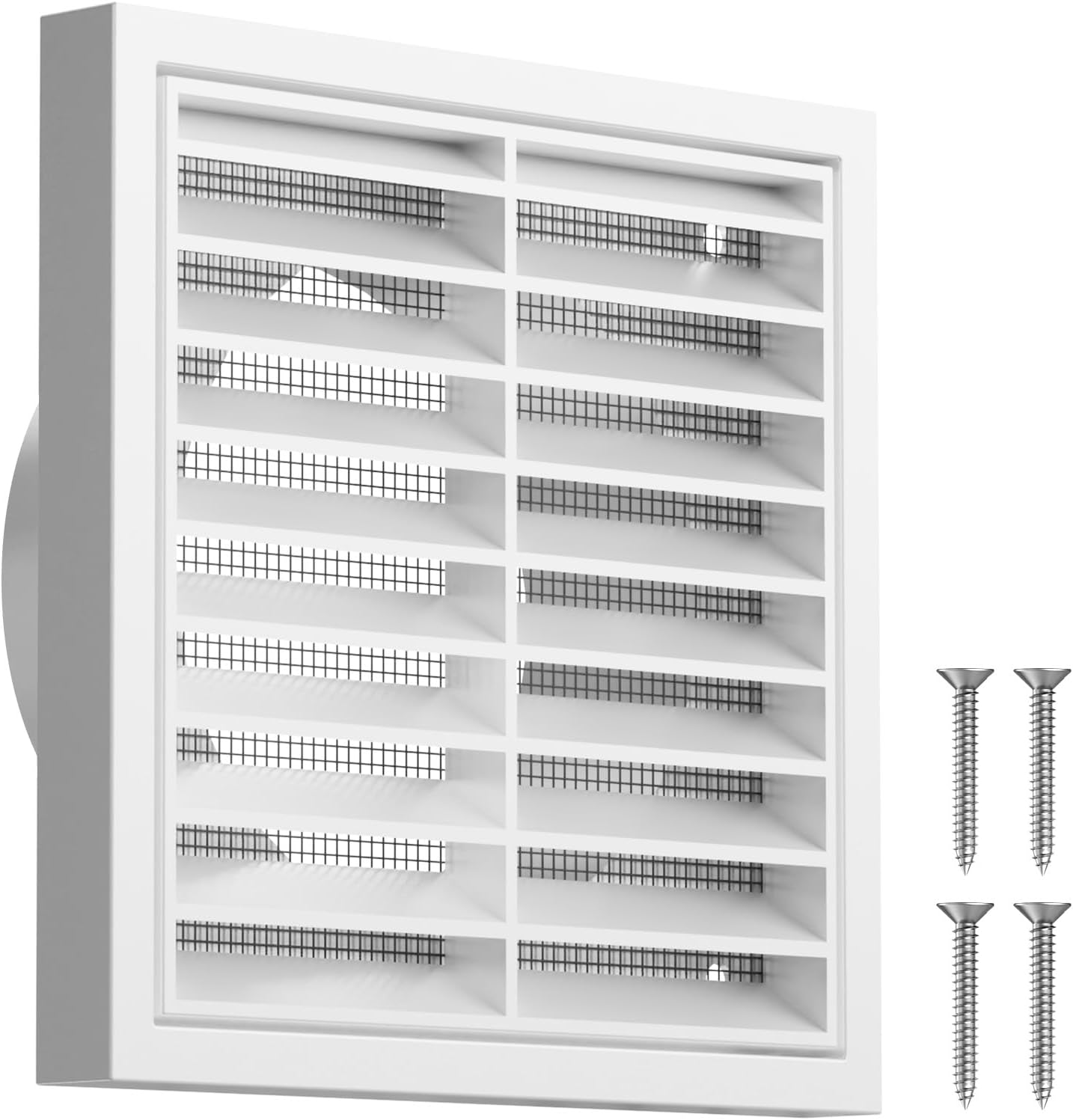 Rechteckiges 100-mm-lüftungsgitter Mit Integriertem Moskitonetz, Aus Abs, Weiß, Für Badezimmer, Garage, Küche, Außenabzugshaube, Wäschetrockner, Dachboden