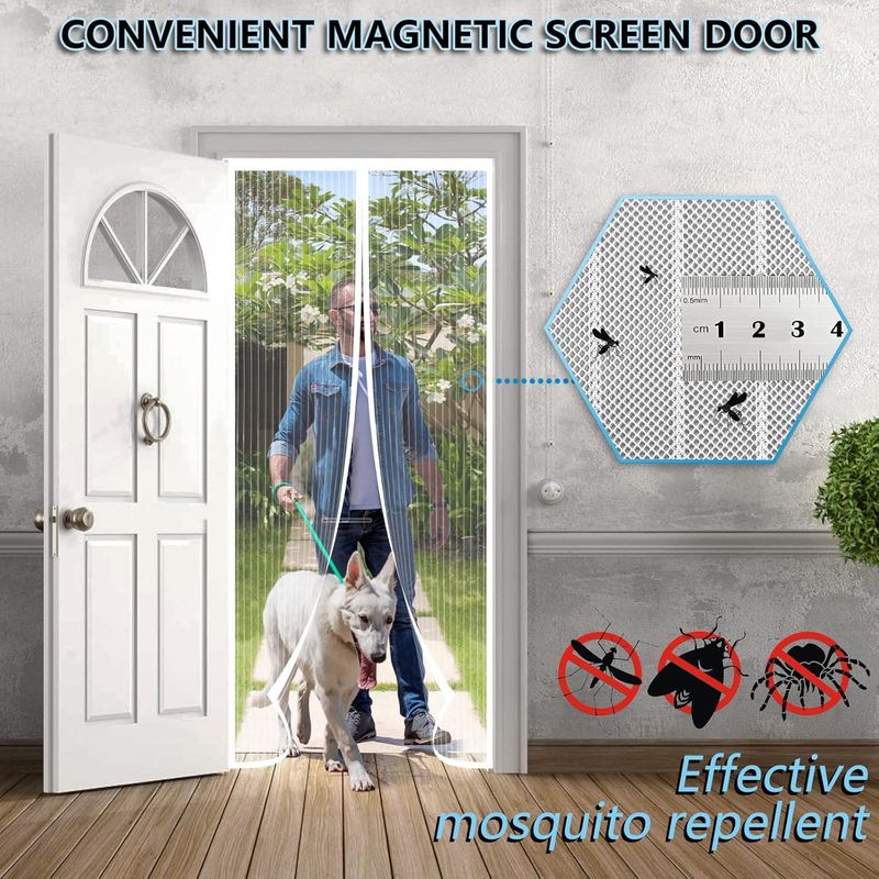 Moskitonetz Für Terrassentüren 120x200, Sha2wen Magnetisches Moskitonetz, Weiß, Genießen Sie Den Sommer Mit Ihrer Familie