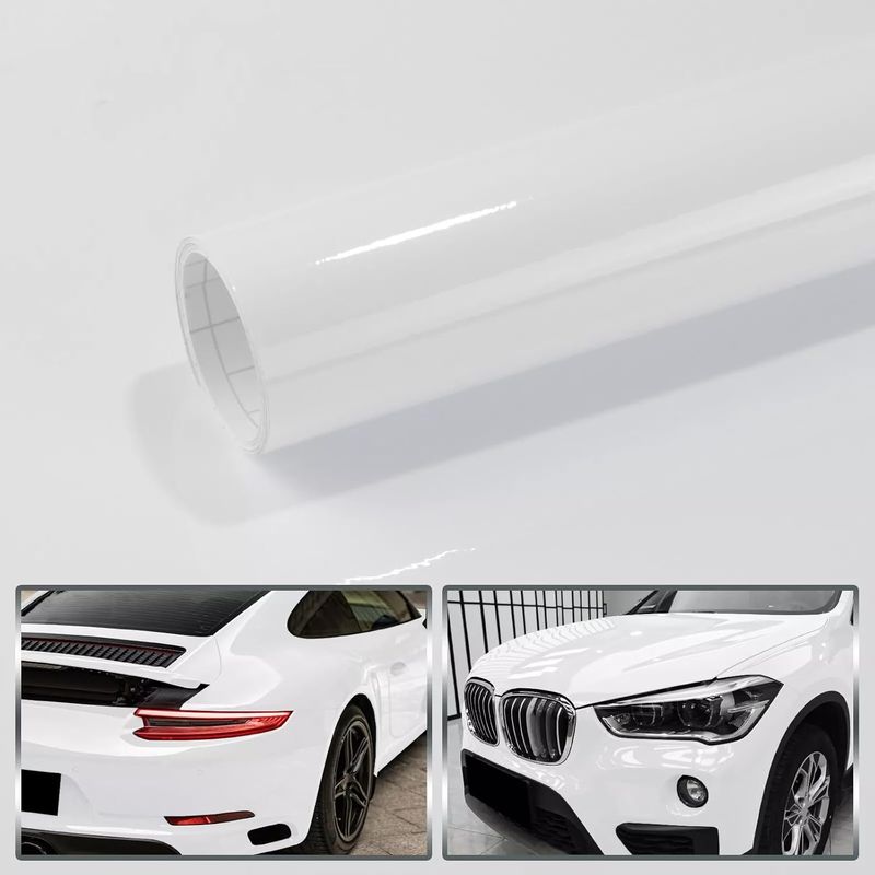 300 Cm X 30 Cm Glänzende Auto-wrap-aufkleberfolie, Selbstklebende Schutzfolie Für Auto, Motorrad, Fahrrad (weiß, 30 Cm X 150 Cm)